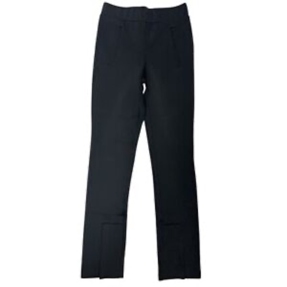 Good American Pants Scuba Women S Black Slim Split Zip Leg Zip Pockets Stretch - Picture 1 of 16